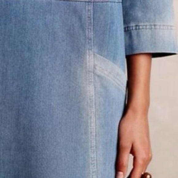ANTHROPOLOGIE Faded Blue Denim Shift Dress by AG Adriano Goldschmied NWT - Picture 4 of 4